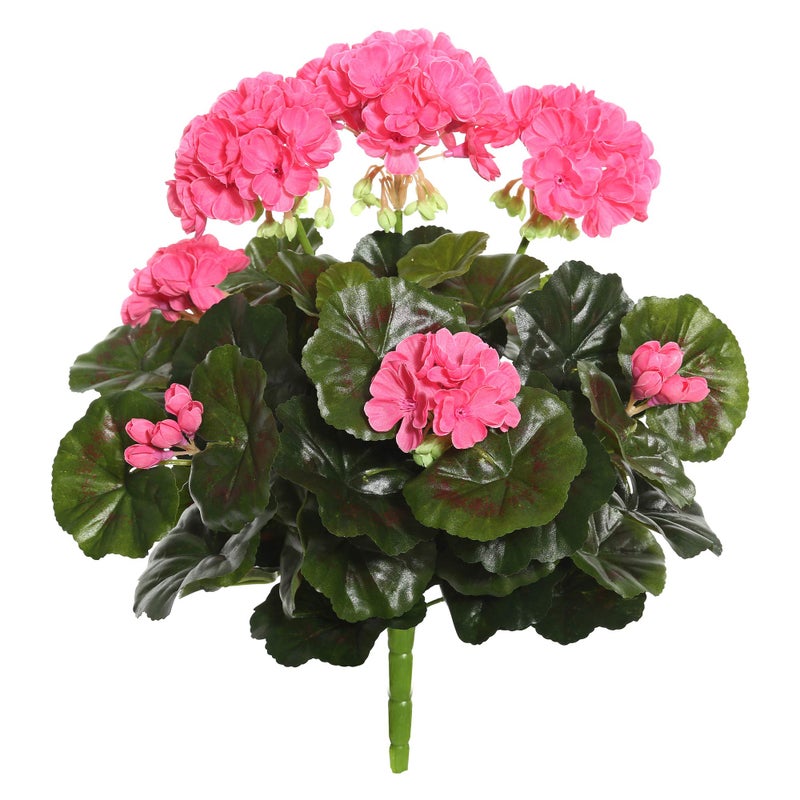 Vickerman Everyday Artificial Pink Geranium Bush 15.25" Long - Premium Faux Floral Decor for Wedding or Everyday Arrangements - Maintenance Free Flowers - Image 1